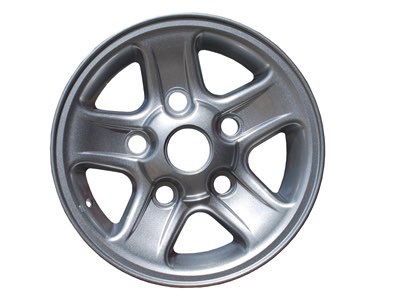Silver five-spoke alloy wheel